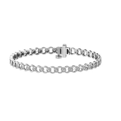 Modearmband 0,2 kt im Labor gezüchteter Diamant Sterlingsilber 7 Zoll Reinheit - VS
