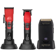 Supreme Trimmer 3-in-1 2Spee Hair Clipper, Beard Trimmer & Crunch Shaver | Red