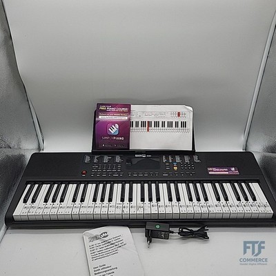 RockJam Compact 61 Key Keyboard with Sheet Music Stand, Power Supply, Piano Note