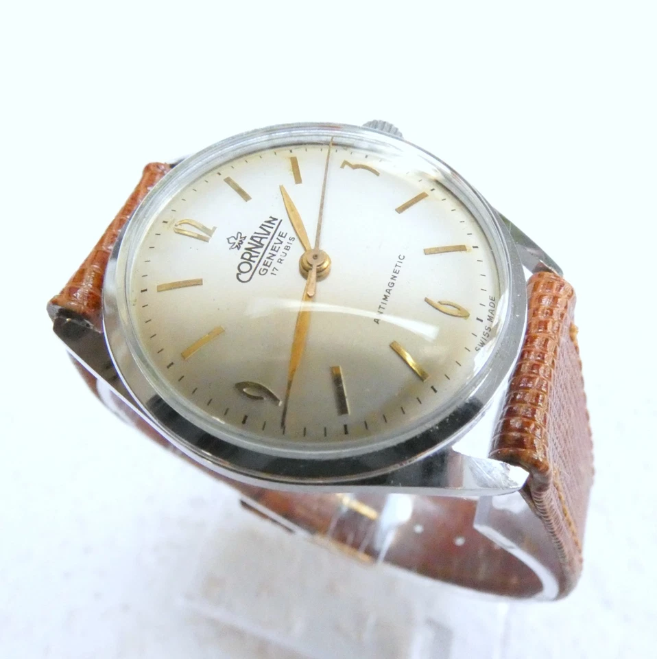 Vintage CORNAVIN GENEVE watch from Switzerland  with Old, Lizard skin Straps - Image 2 of 4