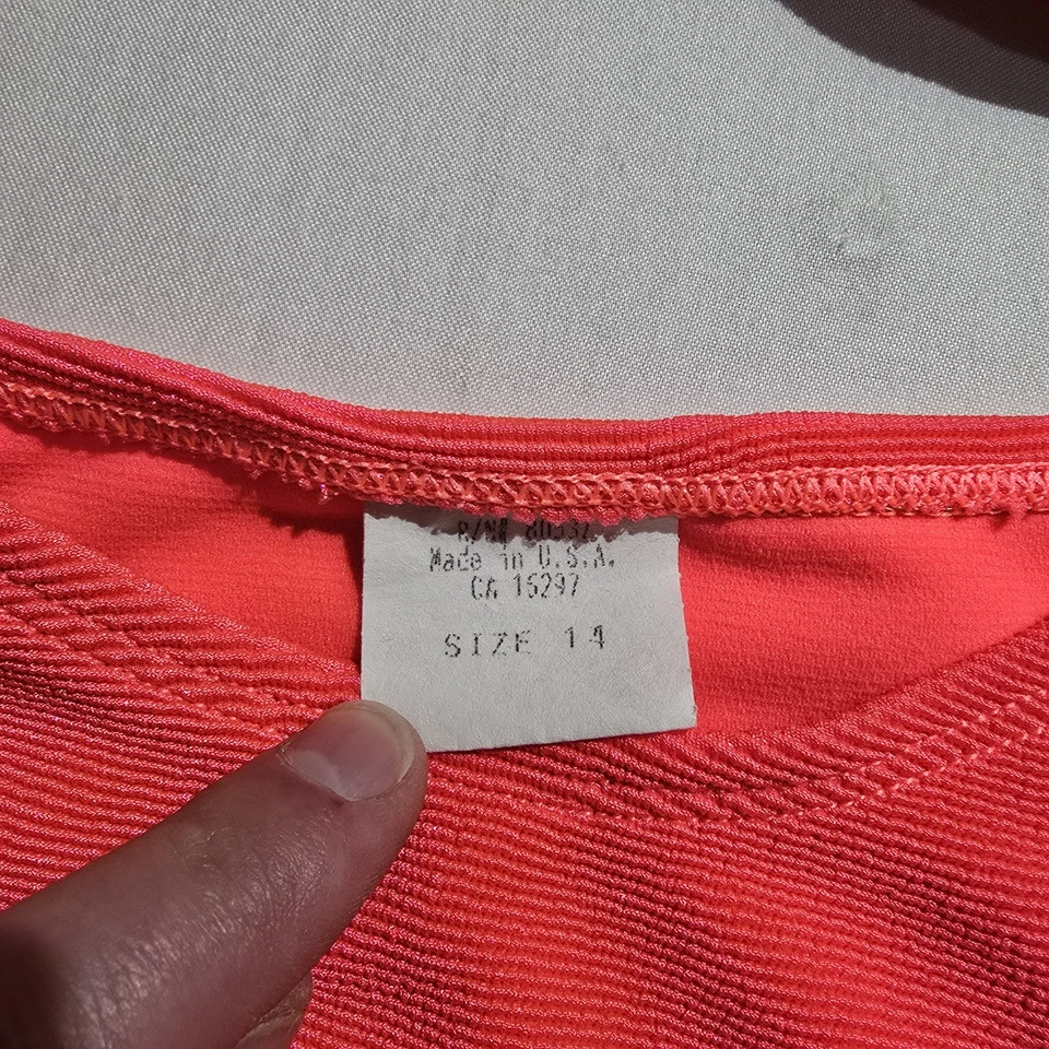 Conjunto de Bikini Baja Azul Vintage Años 90 80 Cintura Alta A Juego Talla 14 Rosa Caliente Foto 3 de 4