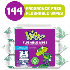 Flushable Wet Wipes Kids Potty Training 144 Count Hypoallergenic Fragrance Free