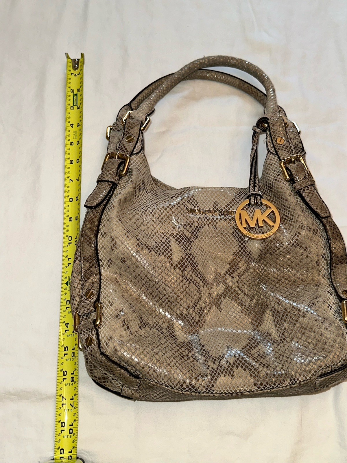 Michael Kors Bedford Med Python Snake Embossed Le… - image 17