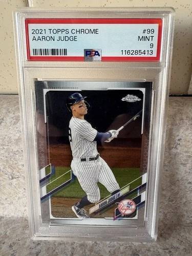 2021 Topps Chrome - Aaron Judge #99 Pinstriped Jersey, Swinging PSA 9 Mint! 🔥🔥