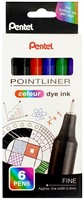 6 Pentelarts Fineliner Pointliner Colour Dye Ink, 6Er Etui