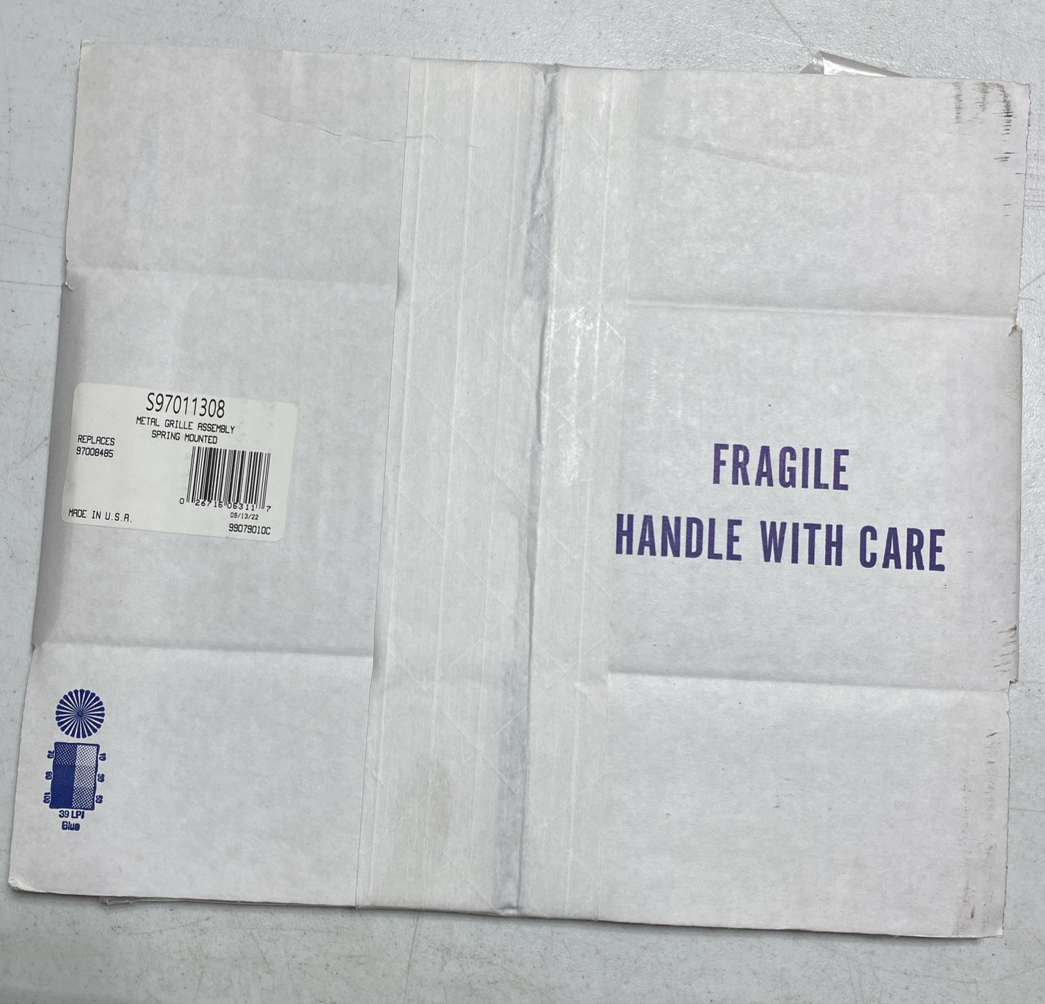 Broan S97011308 Spring Mounted Bathroom Fan Cover/Grille Assembly, White - NEW