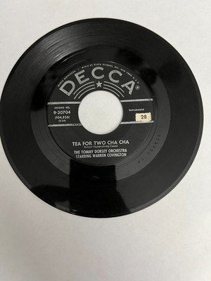 Vinyl 45 RPM Record Tommy Dorsey Orchestra - Tea For Two Cha Cha / My Baby Just