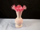 Fenton Milk Glass Peach Crest Double Vase 9" Tall