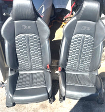 2019-2025 Audi B9 Rs5 Oem Front Seat Set Black Leather Hexagon Stitching 2019-2025 Audi B9 Rs5 Oem Front Seat Set Black Leather Hexagon Stitching