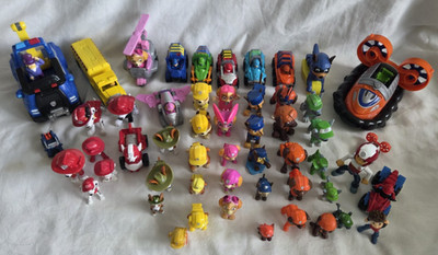 Nickelodeon Paw Patrol Lot Of 55 Figures Helicopter Airboat Truck Vehicles Dogs