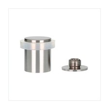 Stainless Steel Floor Door Stopper Screw Fastening White Rubber 0.95x1.19 In