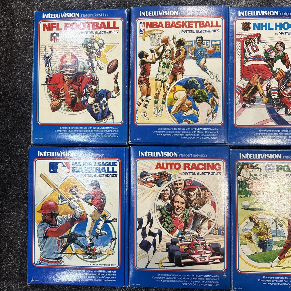 Intellivision Sports 8 Game CIB Lot: NFL, NBA, NHL, PGA, Skiing, Racing, Boxing - Image 2 of 4