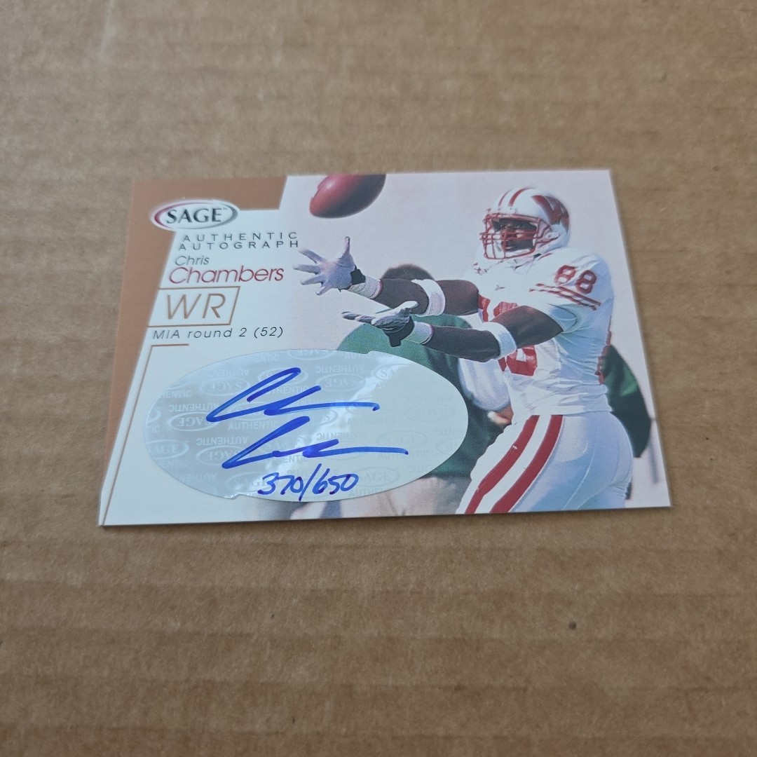 2001 SAGE Auto Red /999 Chris Chambers #A11 Rookie Auto RC