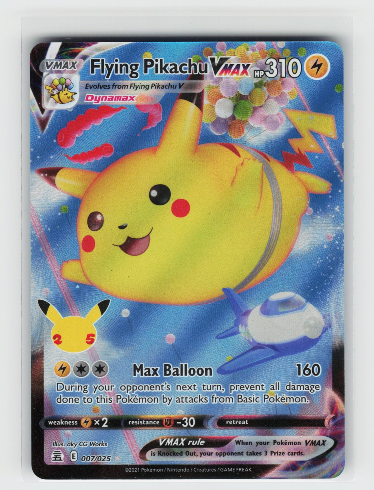 Flying Pikachu VMAX Pokemon Celebrations 007/025 NM