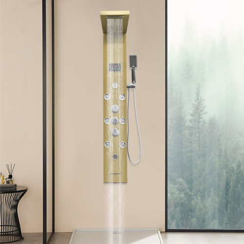 6-in-1 Led Shower Panel, Smart Shower Panel Mechanism With Led Display