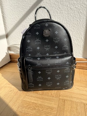 Neue MCM Stark Rucksack Medium Schwarz Leder