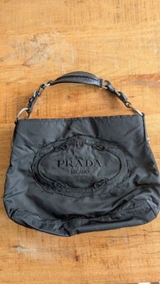 PRADA Black Hobo Handtaschen Damen Leder Nylon Schwarz 2001-2013