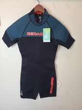 New Sea-Doo Mens Small 3/4 Wetsuit Escape Shorty Navy Marine 3mm Thick Neoprene