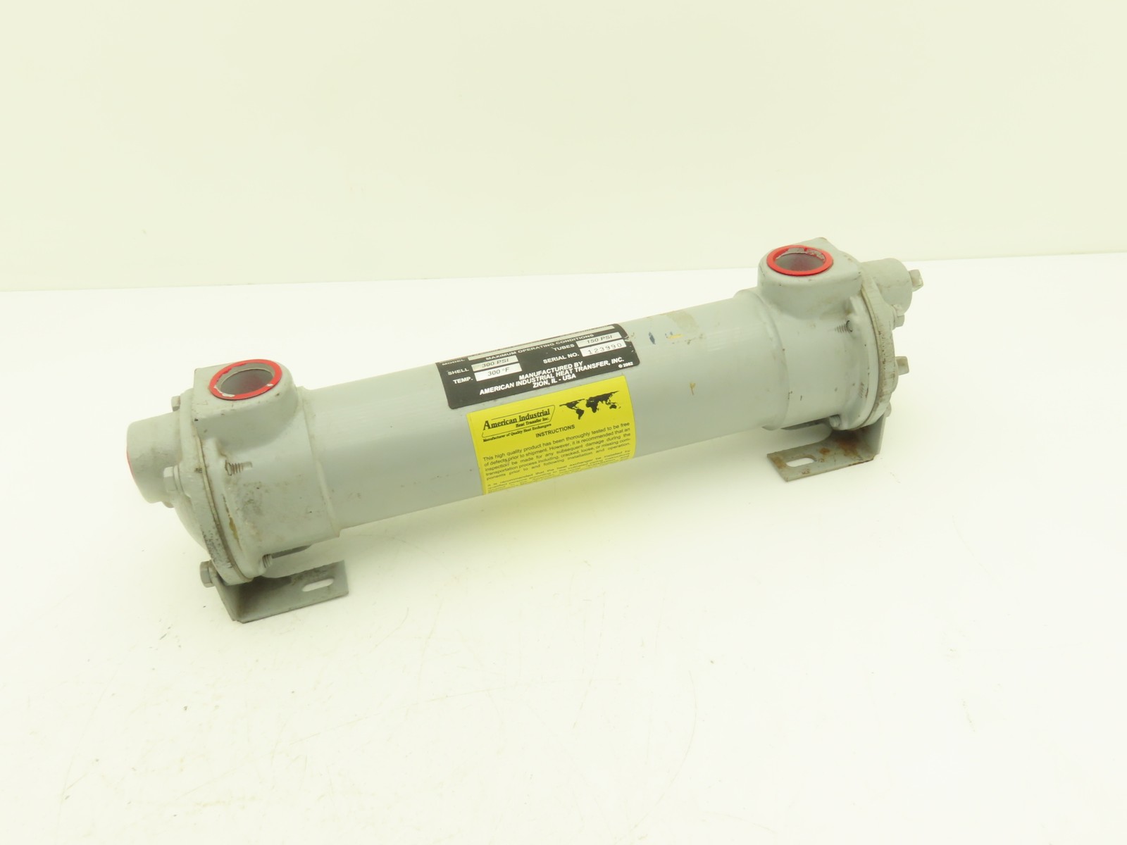 American Industrial AA-614-1.5-4-FP Shell & Tube Heat Exchanger 4-Pass 3/4x1"NPT