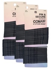 Conair Styling Essentials Black XL Bobby Pins, 48 Ct PACK OF 3