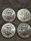 U.S. Mint Amer Eagle 2011, 2013 1 oz Silver Business Coins Lot of 4 .999 Gem BU