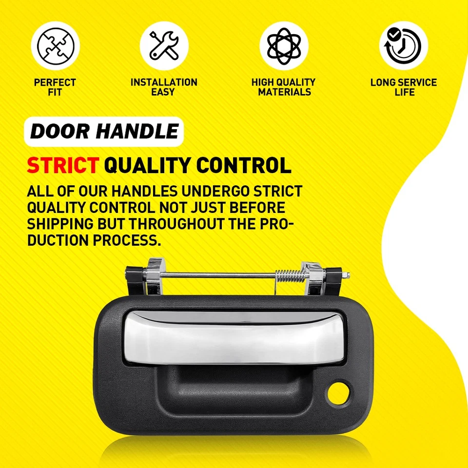 Chrome+Black Tailgate Handle For 04-16 Ford F150 F250 F350 Lincoln Mark LT 1-10x - Image 4 of 4