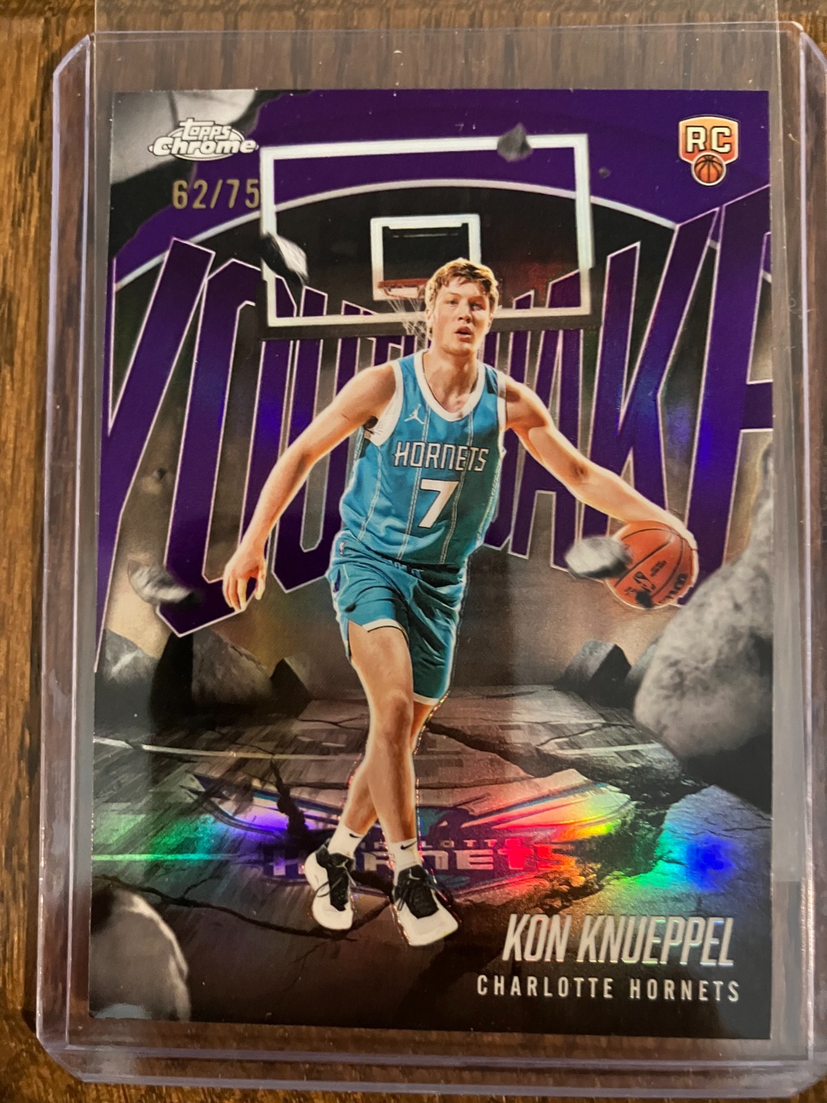 2025-26 Topps Chrome Youthquake YQ-4 Kon Knueppel Purple /75 SP Color Match Hot!