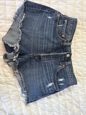 Levi's 501 Premium Women s Jean Shorts Size 27 Button Fly Distressed Cut Off