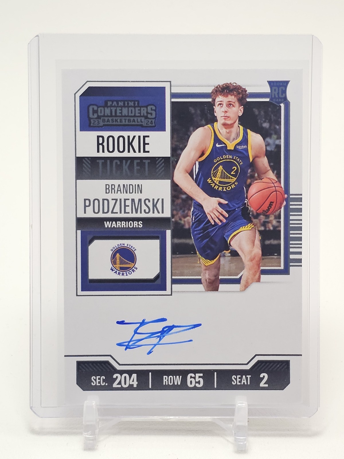 BRANDIN PODZIEMSKI 2023-24 CONTENDERS ROOKIE TICKET AUTO #122 WARRIORS Q5715