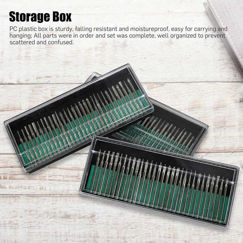 Diamond Burr Bits Drill Set Rotary Multi Tool Accessories Kit - Image 4 of 4