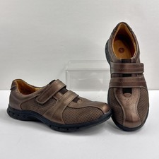 Clarks Unstructured Shoes Womens 8 Brown Bronze Comfort Loafer Hook Loop 85112