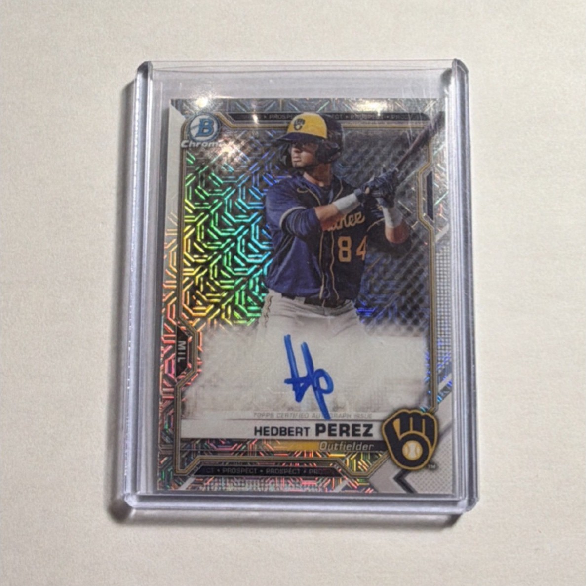 Topps 2021 Bowman Chrome Rookie Autograph Hedbert Perez #BCMA-HP