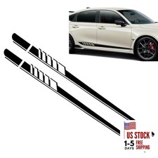 Car Side Body Long Stripes Decals, 4.52In x 88.58In Vehicle Side 2 PCS Black