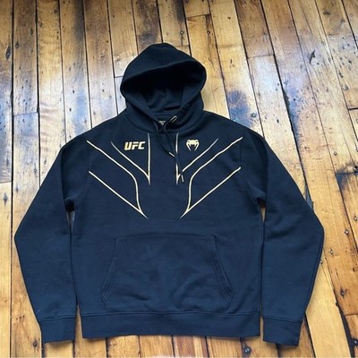 UFC Venum Mens Medium Fight Night Hoodie Sweatshirt Black MMA Training Authentic