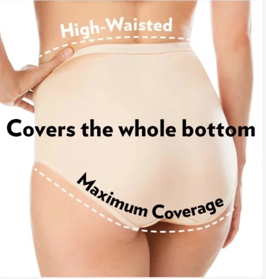 Bragas 100 % nailon, talla 16, Comfort Choice talla grande cobertura completa paquete de 5 calzoncillos Foto 4 de 4