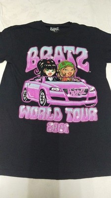 Bratz World Tour 2001 Graphic T-shirt Women Black Short Sleeve Size S