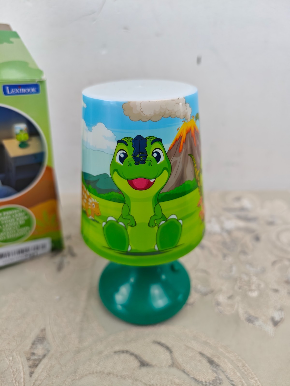 LEXIBOOK, Dinosaur - Dinosaur Mini Cordless Bedside Lamp and Nightlight - MLT10D