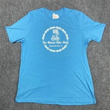 Vintage Maven Bike Shop T-shirt Mens Canvas XL Mammoth Lakes NWT Blue Heather