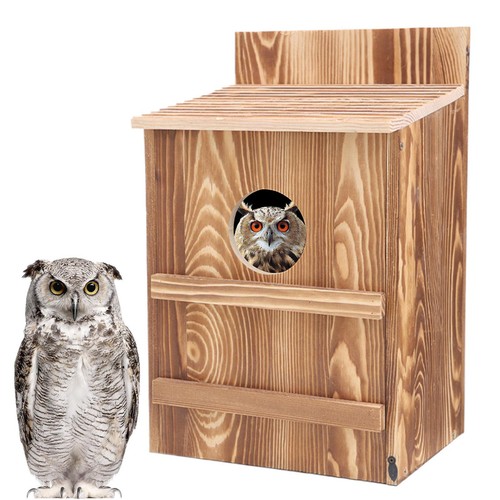 Owl House-Wooden Owl Box Owl Houses for Outdoors Suitable for Barn Owl Nesting - Picture 2 of 12