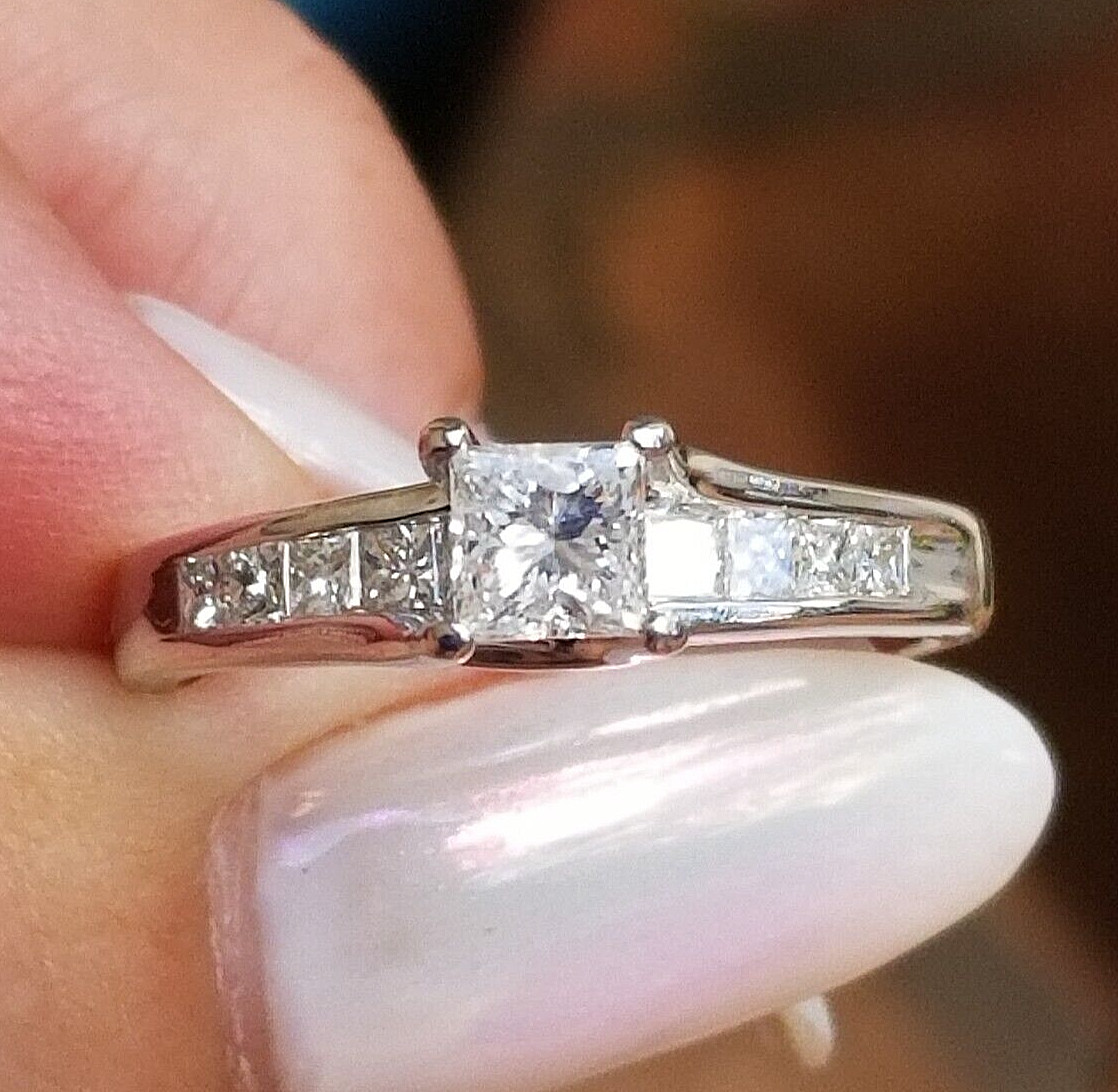 Beautiful Princess Solitaire Elevated Diamond 14k… - image 17