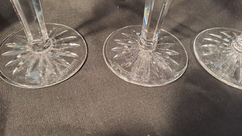 WATERFORD CRYSTAL, LISMORE, SET OF THREE SHERRY GLASSES, ETCHED MARK. - Picture 3 of 4