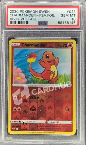 POKEMON CARD CHARMANDER 023/185 REV. VIVID VOLTAGE ENG PSA 10 TCG CARD