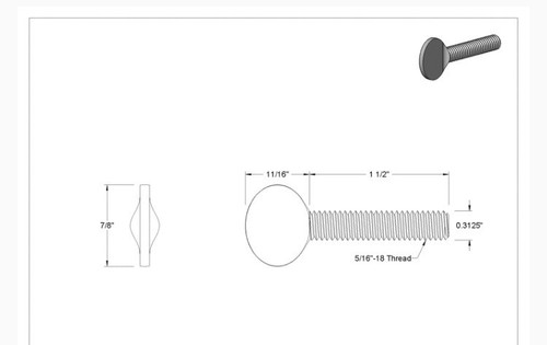 (100) 5/16-18 x 1-1/2 Daumenschrauben Spatenkopf Stahl Zink 5/16 Zoll x 1,5 5/16x1 1/2 - Bild 2 von 3