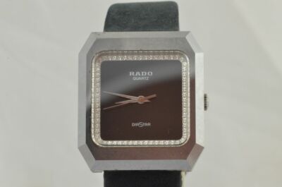 Rado Men's Watch Diastar Quartz 1 3/16in Steel 105.0116.3 Vintage RAR Wrist
