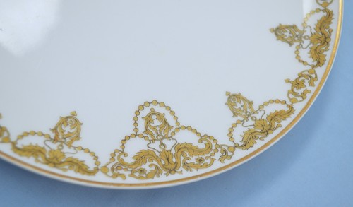 LIMOGES HAVILAND FRANKREICH SALAT DESSERTTELLER HSCH 522-1 BRAUN GELB ROLLEN - Bild 6 von 9