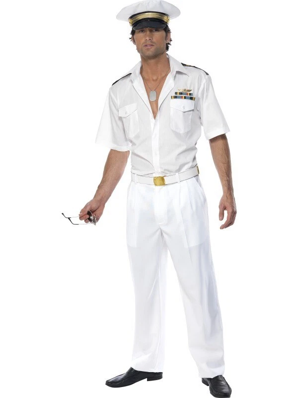 Adult Mens 80s 1980s Official Top Gun Captain Fancy Dress Costume by Smiffys — 第 4/4 张图片