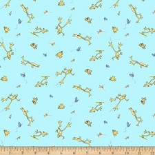 When I am Big Frogs on Blue By the yard 43 inches wide fabric Clothworks
