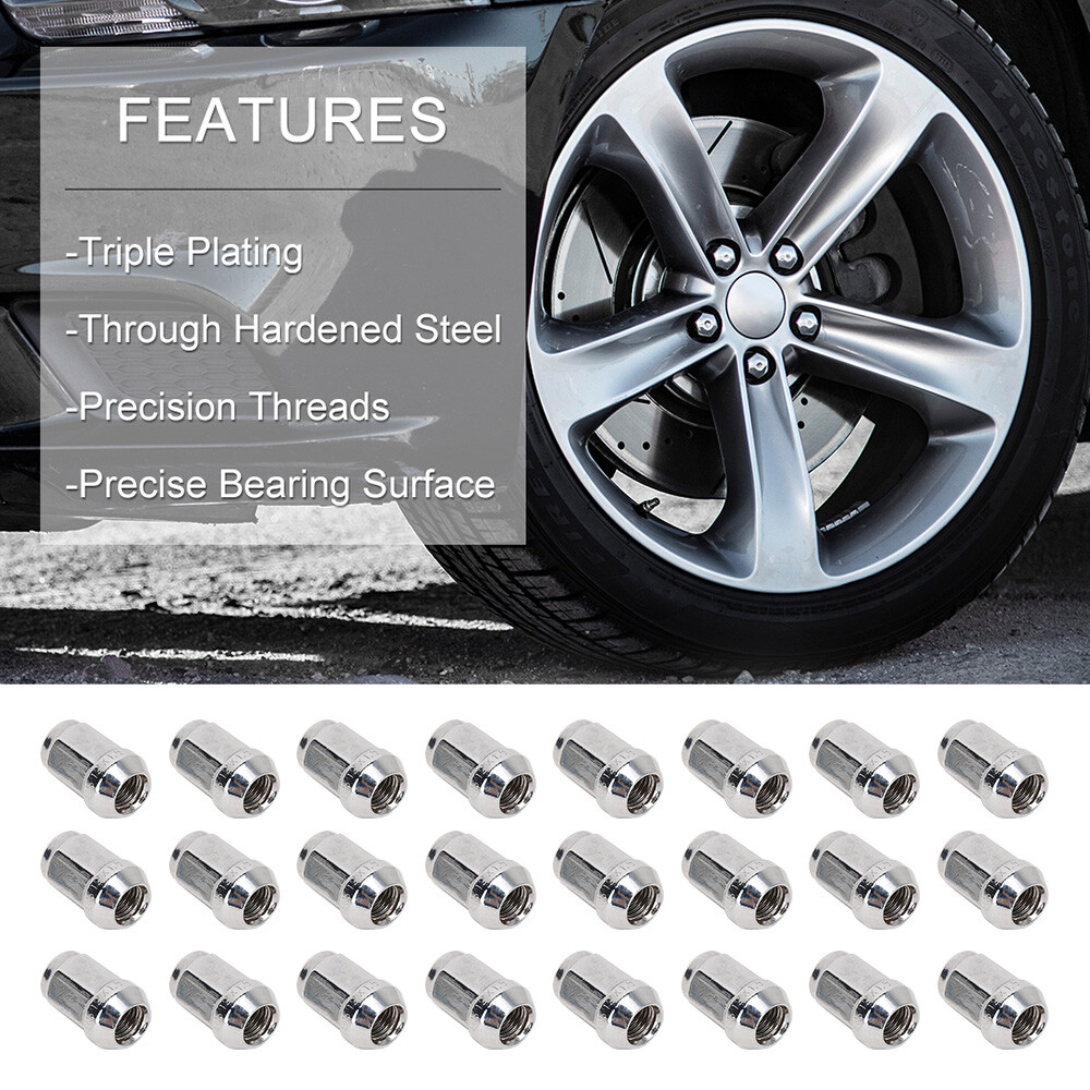 24x M12x1.5 Chrome Wheel Nuts For Ford Ranger Mitsubishi Triton Mazda