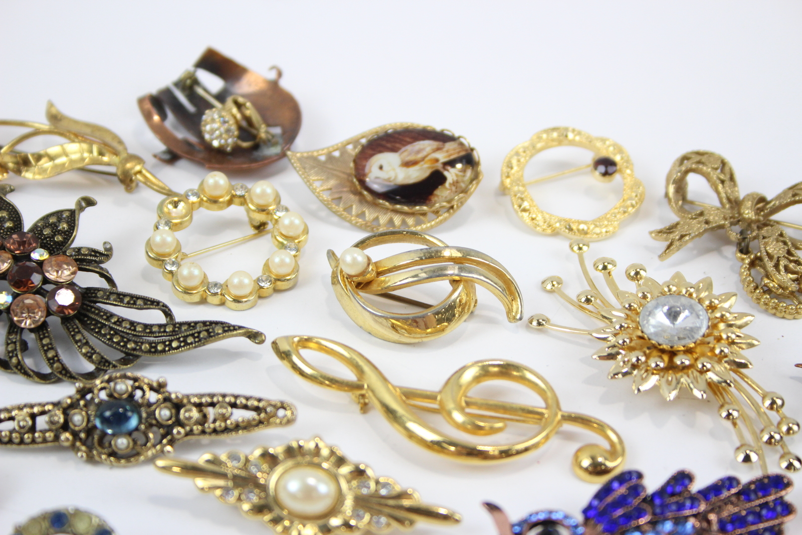 500g Bulk Brooches Mixed Tone Nature Faux Pearl Rhinestone eBay