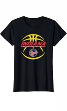 Indiana Fever Women’s Black Cotton Pullover  Short Sleeve T-shirt Size Large
